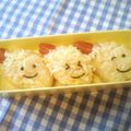 berry_a's cooksnap of when they made エビフライくん❤キャラおにぎり❤キャラ弁.