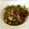 はまじ２１４'s cooksnap of when they made 牛肉ときゅうりのyaku膳炒め.