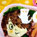 スミヨシ's cooksnap of when they made キャラ弁。鬼太郎with父さん.