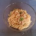 soraan's cooksnap of when they made 簡単まな板要らず！大葉とツナの冷製パスタ.