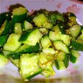 やんちゃんみーちゃん's cooksnap of when they made 叩き胡瓜 塩昆布・紫蘇・茗荷・ごま油和え.
