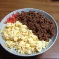 kamechan☆'s cooksnap of when they made 生姜香る病みつきそぼろ丼.