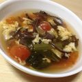 らむ（・×・）'s cooksnap of when they made ☆トマトときくらげのかき玉スープ☆.