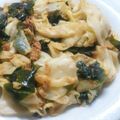 Disney♪♪'s cooksnap of when they made わかめとキャベツの炒め物.