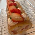 Kaori0720's cooksnap of when they made ビスキュイ生地で苺のロールケーキ.
