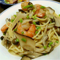 KEIs730's cooksnap of when they made 柚子胡椒で♪エビとキノコの和風パスタ.
