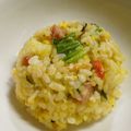 かりあん's cooksnap of when they made [簡単]チンゲン菜とカニの炒飯.