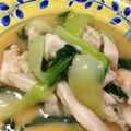 yskwchie's cooksnap of when they made チンゲンサイと鶏のオイスターソース炒め.