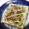 龍青空ママ's cooksnap of when they made スイチリマヨトースト　◎カニカマ＆ねぎ◎.