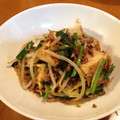 ベホマスライム's cooksnap of when they made ニラもやしと絹あげのオイスター炒め！.