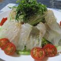 ☆☆あっきん☆☆'s cooksnap of when they made 青じそ香る☆ピリ辛お刺身サラダ.