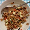 ハコ☆'s cooksnap of when they made チーズと福神漬け入り納豆～あったかご飯に.