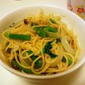 のらぁ。's cooksnap of when they made きのことアスパラの和風パスタ.