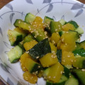 猫のミイヤ's cooksnap of when they made 角切り☆かぼちゃと胡瓜の胡麻サラダ♪♪.