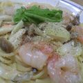 桃的美しき日々's cooksnap of when they made 和風☆海老とたらこのクリームパスタ.