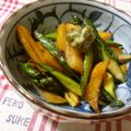 腹ペコ助's cooksnap of when they made 絶品♪じゃがいも＆アスパラのわさび醤油.
