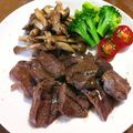 さくらごはん。's cooksnap of when they made 猟師さん推薦♪鹿肉ときのこのソテー.