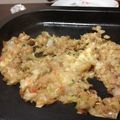 ASMki's cooksnap of when they made 大葉が香る明太子☆餅☆チーズもんじゃ♪.