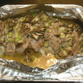 まいごの２わんこ's cooksnap of when they made 重ねるだけ～舞茸と豚肉のホイル焼き～.