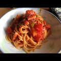 hanamonii's cooksnap of when they made 豚肉とゴーヤのトマトパスタ♪.