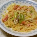 うさくまそらん's cooksnap of when they made キャベツとサーモンのクリームパスタ♡.