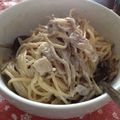 いぬさち's cooksnap of when they made ボウルで簡単♪きのこチーズクリームパスタ.