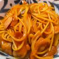 ★なみ☆'s cooksnap of when they made ピリ辛っ ﾟДﾟ)ワンポットナポリタン☆.