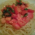 LazySue's cooksnap of when they made トマトとバジルの冷製パスタ★とっても簡単.