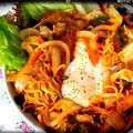＊ゆうこぽよよ＊'s cooksnap of when they made 巣ごもり✿豚キムチ焼きそば.