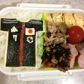 こうへい1206's cooksnap of when they made サッカー日本代表ユニフォーム☆キャラ弁.