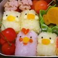 きのこ母さん's cooksnap of when they made 簡単！キャラ弁当♪俵ヒヨコ&ニワトリ☆.