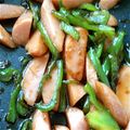 sayy's cooksnap of when they made ピーマンと魚肉ソーセージの金平風.
