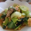 ramieru's cooksnap of when they made 豚バラ肉とチンゲン菜と卵の焼肉のタレ炒め.