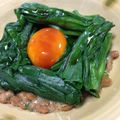 YUKIKI☆'s cooksnap of when they made 最強♥ニラのおひたし&納豆&漬け卵黄.