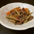 ガメコ's cooksnap of when they made 牛肉とごぼうコンニャクの炒り煮.