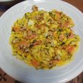 qkazu's cooksnap of when they made 竹輪・鮭フレーク・大葉のふわとろ玉子.