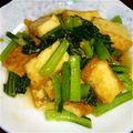 kirinmikan's cooksnap of when they made 厚揚げと小松菜の味噌オイスターソース炒め.