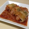 らむ（・×・）'s cooksnap of when they made 白菜のトマト煮♪ウインナーロール.