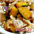 しののめ's cooksnap of when they made 豚とカボチャ　スタミナ照り焼き.