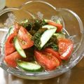 たいちまん's cooksnap of when they made 簡単☆もずくのトマトきゅうり和え☆.
