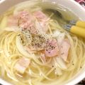 わんこち's cooksnap of when they made 玉ねぎベーコンの簡単スープパスタ.