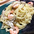 ptaks's cooksnap of when they made エビとたっぷりキノコで柚子胡椒パスタ.