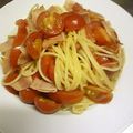 東西南羅's cooksnap of when they made プチトマトとベーコンのパスタ♪.