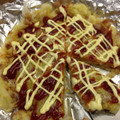 コブタのママ's cooksnap of when they made おもちをリメイク！うどんdeピザ.