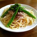 sweetbox25's cooksnap of when they made ♪オクラともやしと大葉の和風パスタ♪.