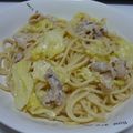 chiaki319's cooksnap of when they made 豚肉と春キャベツの簡単クリームパスタ.