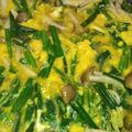 賄いのおばちゃん's cooksnap of when they made しめじとニラのふわとろ卵とじ.