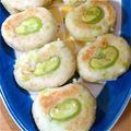 ゆかど5011's cooksnap of when they made Θそら豆ｸﾝのもちふわお焼きΘ◡Θ.