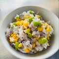azbjbn's cooksnap of when they made ☆枝豆とコーンとゆかりの春色おむすび☆.