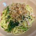 にこちゃんち's cooksnap of when they made ほうれん草ベーコン　柚子胡椒ポン酢パスタ.
